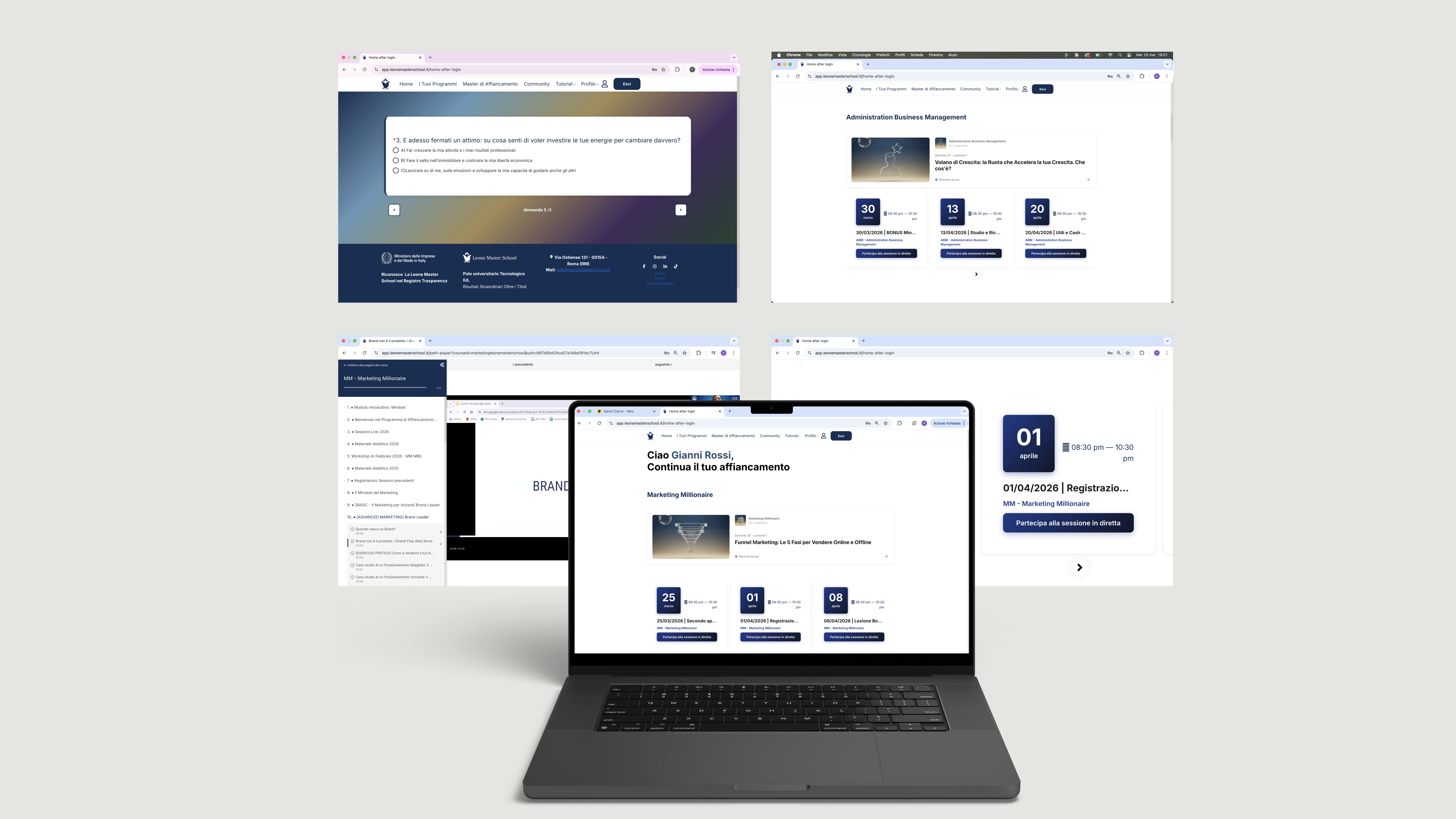 Screenshot — Home after login con componente Continua